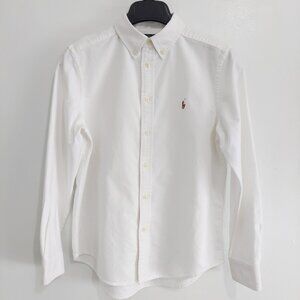 Polo Ralph Lauren Long Sleeve Shirt Boys Size Large 14-16 White Dress Shirt